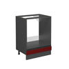 HERDUMBAUSCHRANK R-Line Rot 60 cm J-Shape, ohne AP - Anthrazit/Rot, Holzwerkstoff (60/81.6/46cm) - Vicco