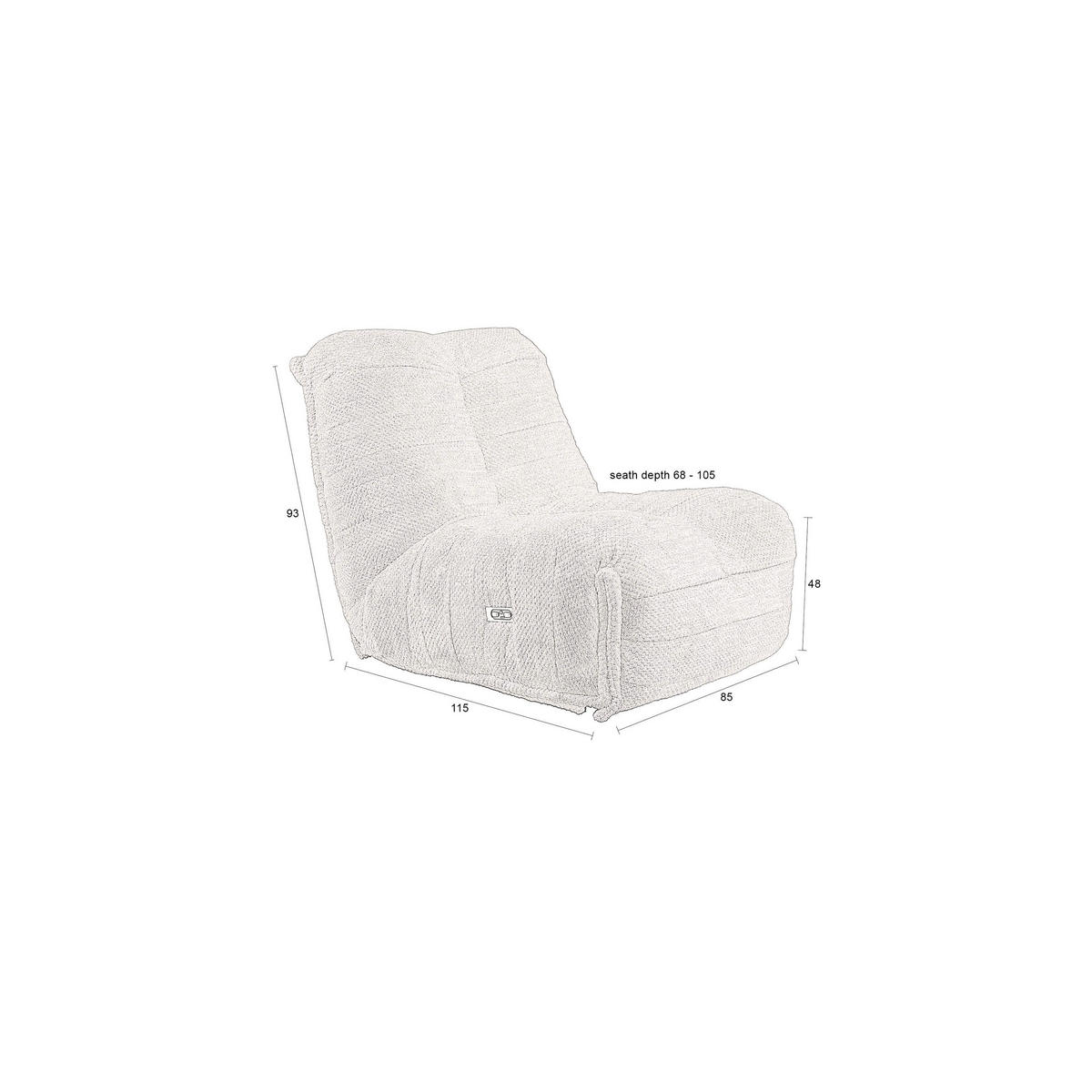 SESSEL Hamilton - Braun, Textil (114/95/88cm) - Dutchbone