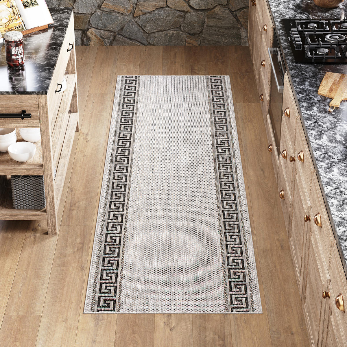 LÄUFER MELISSA Grau Modern Geometrisch 100/1300 cm - Grau, Textil (100/1300cm) - Tapiso