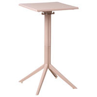 GARTEN-BARTISCH 60/60 cm Beige Lemnos - Beige, Kunststoff (60/60/111cm) - Beliani