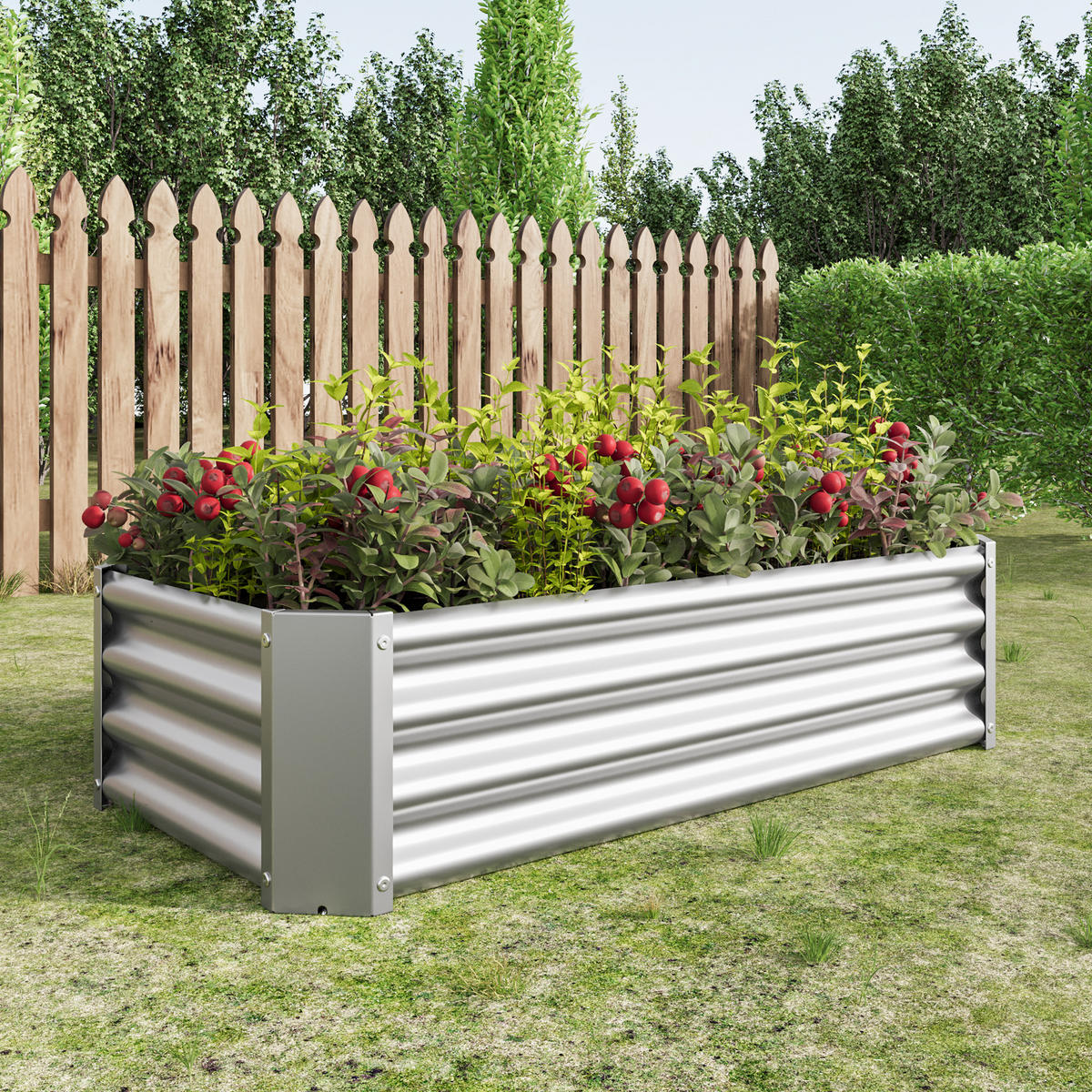 METALL-HOCHBEET silberfarben, rostfest, 120x60x30 cm für Garten & Terrasse - Grau, Metall (120/30/60cm) - Biohort