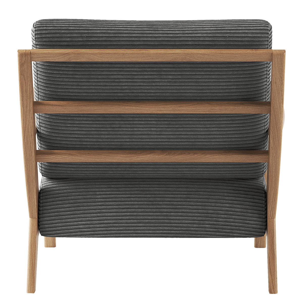 SESSEL - Eichefarben/Anthrazit, Eichenholz/Textil (83/80/75cm) - home24