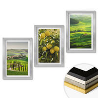 WANDBILDER 3er Set - 20x30 cm Silberner Rahmen - Italienische Zitrusfrüchte und Hügel - Silberfarben, Kunststoff (20/30cm) - ArtPrintCave