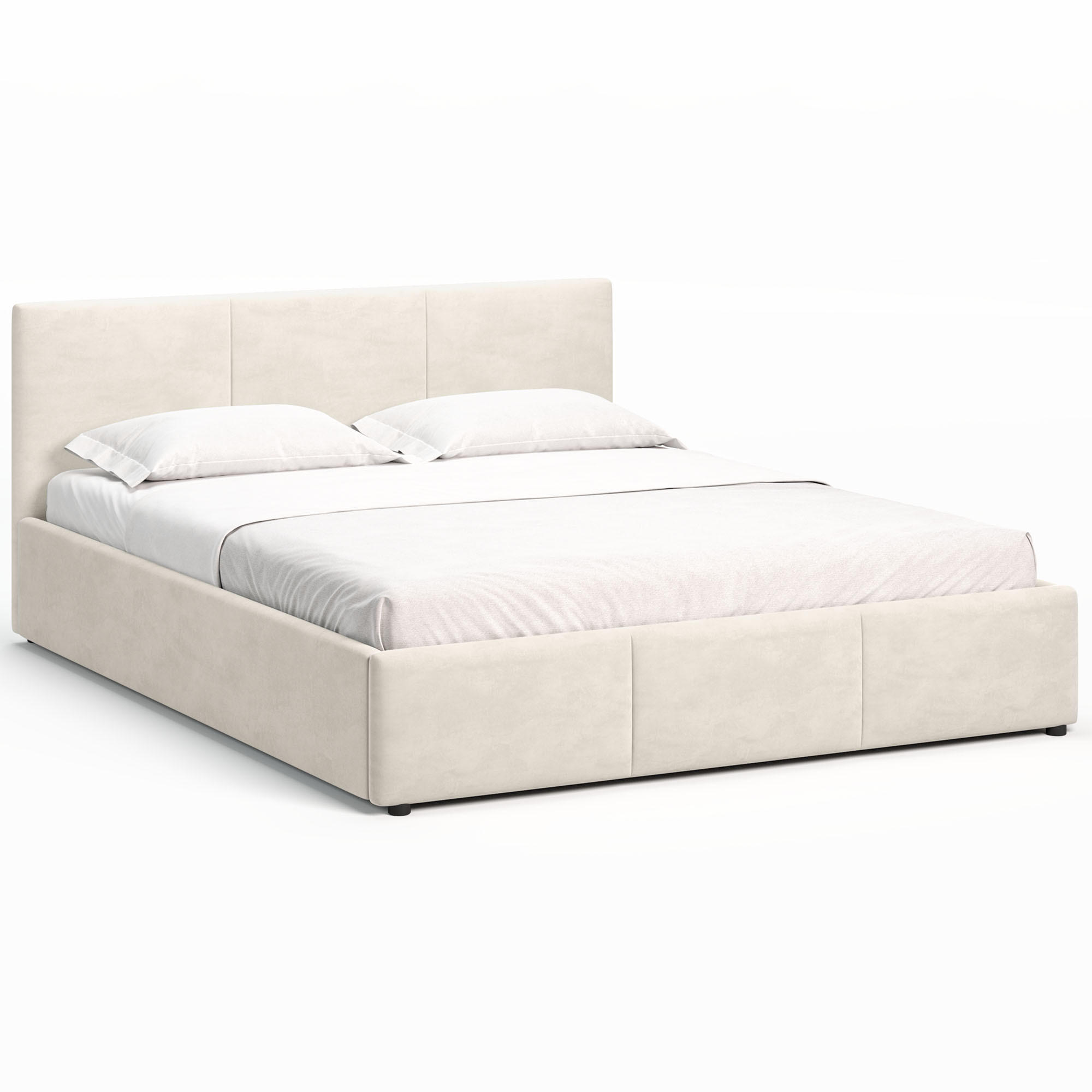 POLSTERBETT 160×200 cm mit Bettkasten und Lattenrost Nela HLR-1 Beige Velours - Beige, Holz/Textil (160/200cm) - Jana