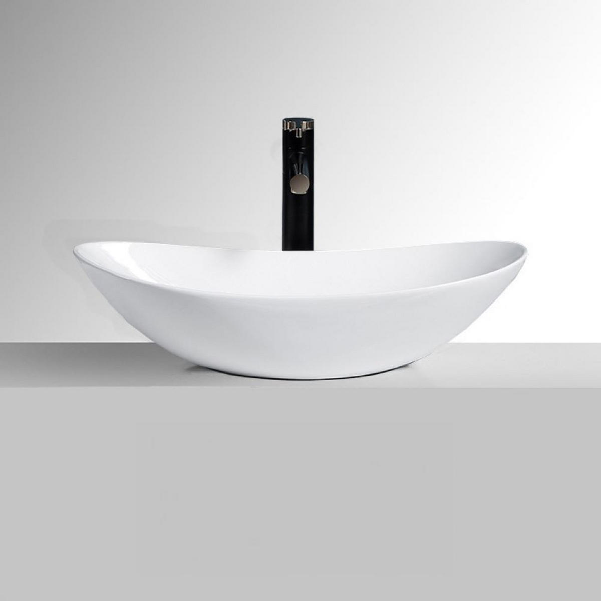 WASCHBECKEN, weiß 60.5/36/15 cm - Weiß, Holzwerkstoff (60.5/15/36cm) - Rebiko