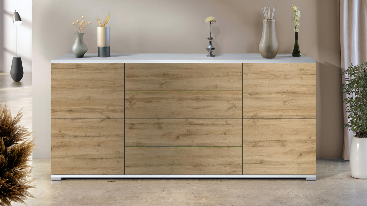 SIDEBOARD Rova Eiche Evoke - Eiche San Remo, Holzwerkstoff (166.5/75.5/35cm) - Vladon