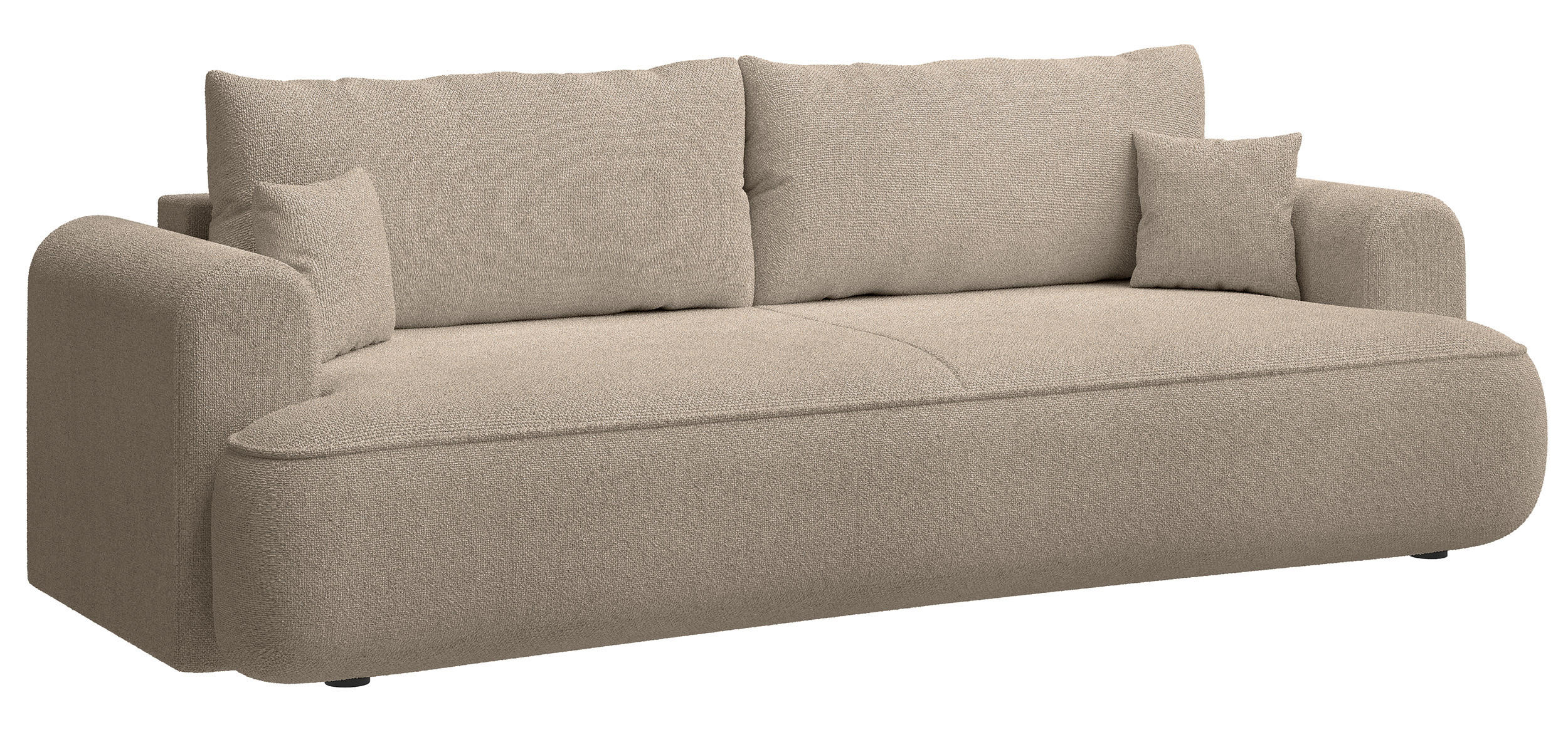 SCHLAFSOFA Ovo Beige 250 cm - Beige/Schwarz, Kunststoff/Textil (250/92/110cm) - Selsey