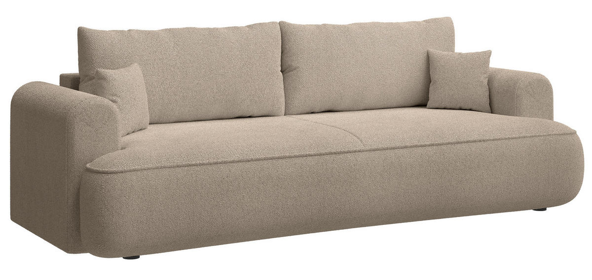 SCHLAFSOFA Ovo Beige 250 cm - Beige/Schwarz, Kunststoff/Textil (250/92/110cm) - Selsey
