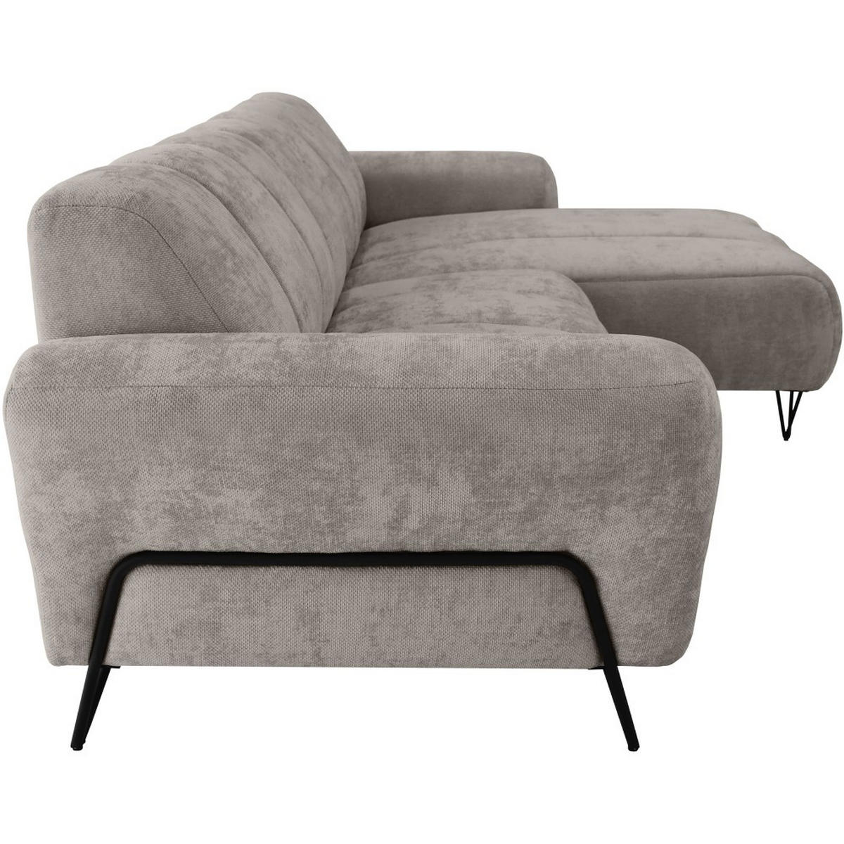 ECKSOFA Volare Mini ohne Schlaffunktion dunkelbeige rechts, Storm-Stoff - Beige/Schwarz, Textil/Metall (256/165cm) - Beautysofa