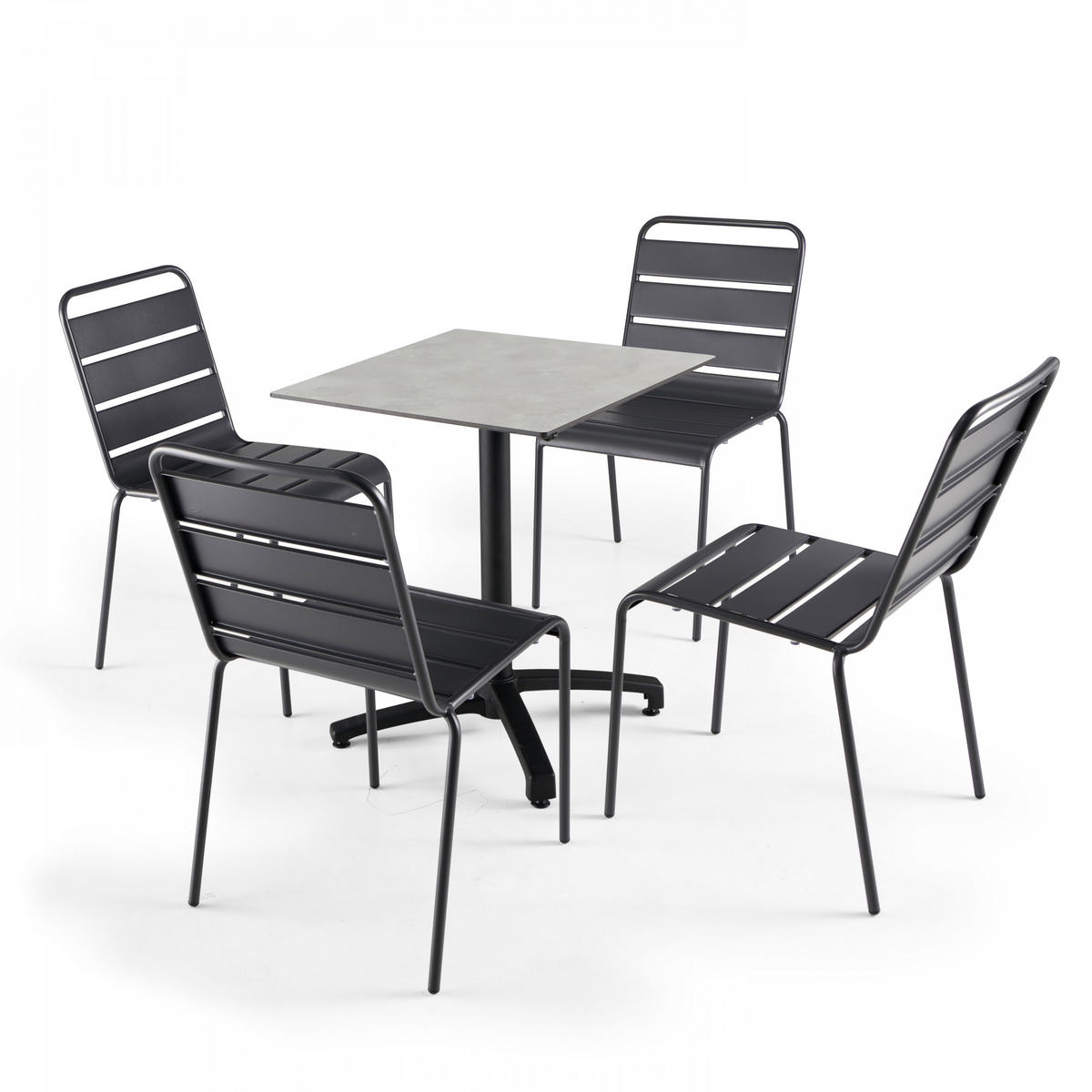 TISCHPLATTE 60 x 60 cm, Beton Hellgrau - Grau, Kunststoff (60/1.25/60cm) - Oviala