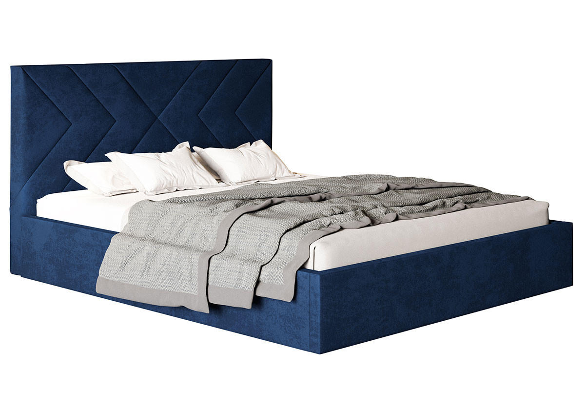 BETT Blau OLDO 1 Gepolstert 120x200 cm - Dunkelblau, Textil (120/200cm) - Sepro Meble