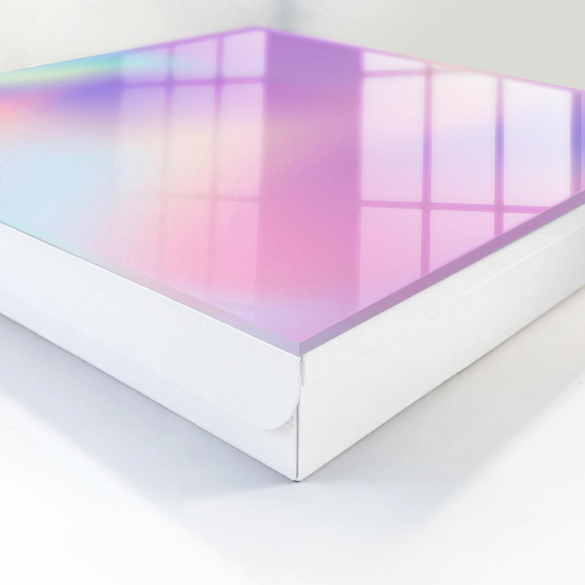 SCHLÜSSELBOX Weiß 30x30 cm – Türöffnung nach rechts - Pastellwelle - Lila, Metall (30/30/5cm) - TULUP