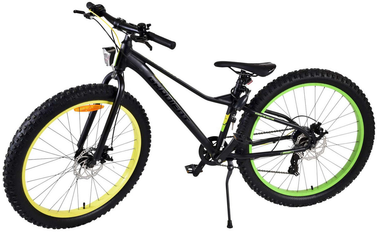 KINDERFAHRRAD Gradient - Jungen - 26 Zoll - 7-Gang - Scheibenbremse - Schwarz - Gelb/Schwarz, Metall (77cm) - TPFSports