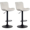 BARHOCKER 2er Set Samt creme - Creme/Schwarz, Textil/Metall (48/83/54cm) - CLP