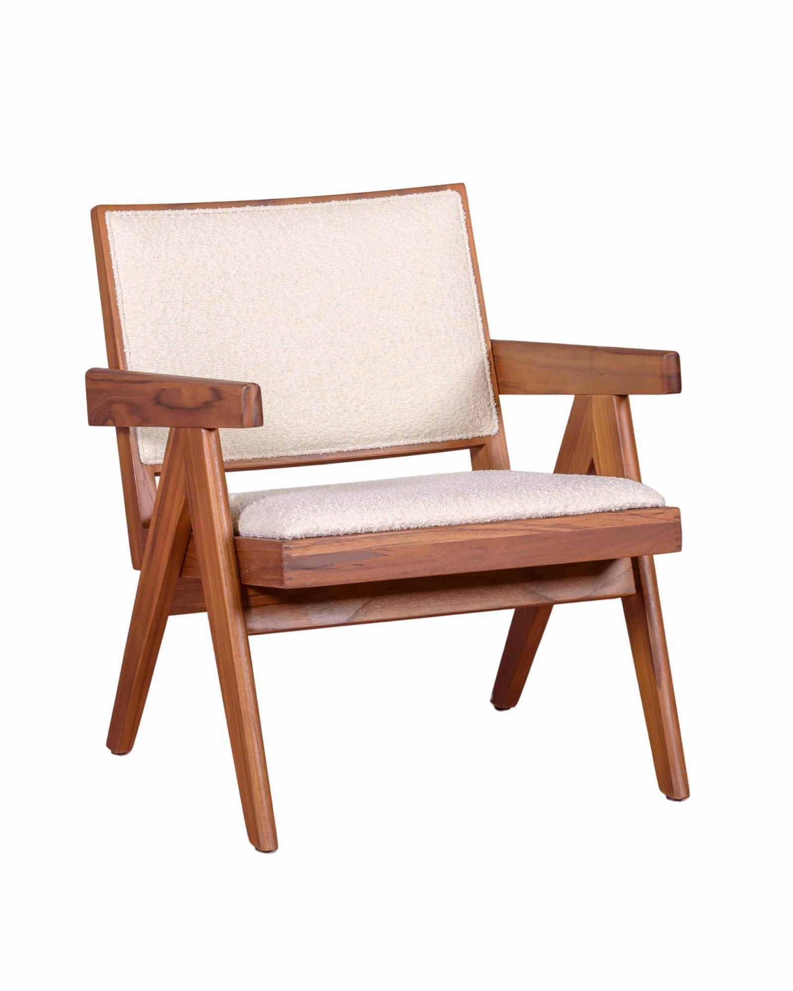 SESSEL Boucle Weiß - Weiß, Holz (59/70/58cm) - Nest Dream