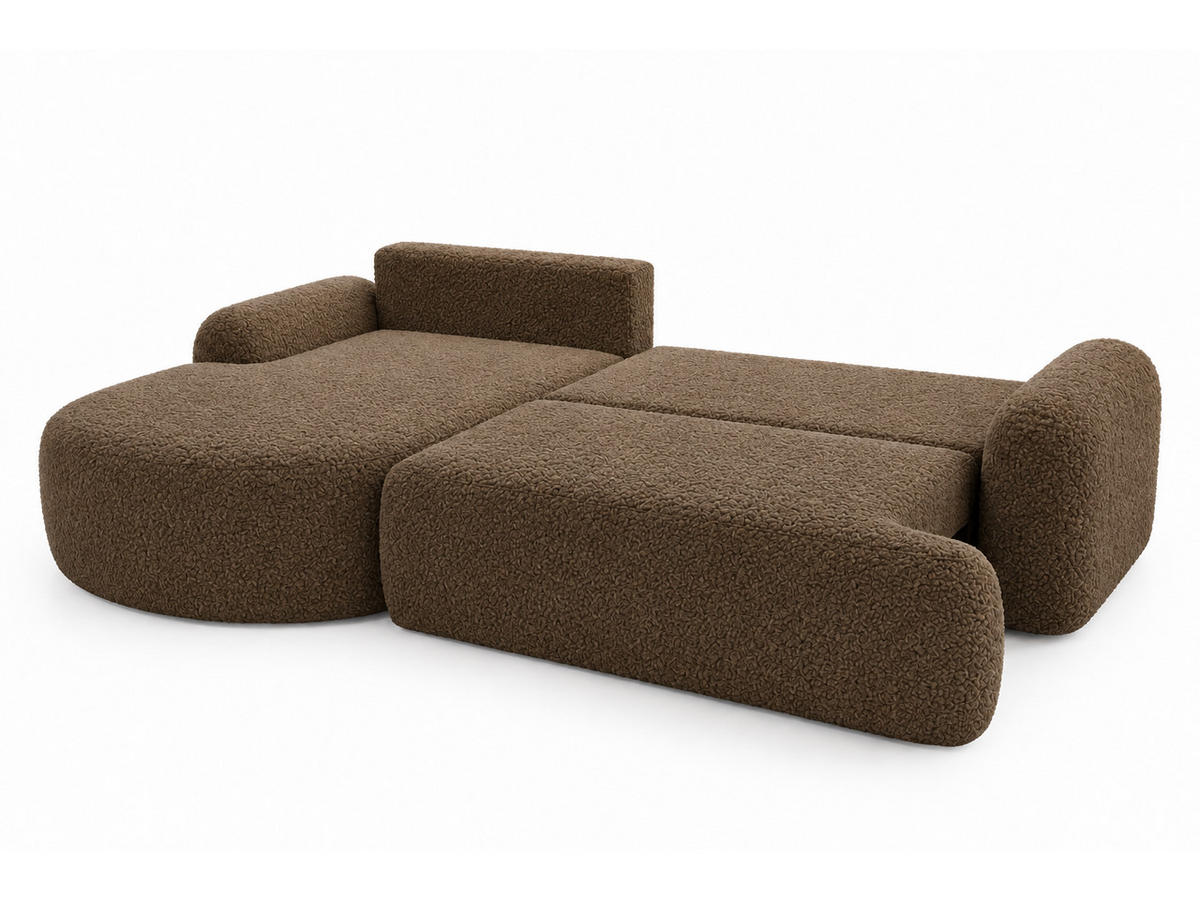 ECKSOFA Aurio Dunkelbraun Links - Dunkelbraun, Holz/Textil (177/261cm) - Graingold