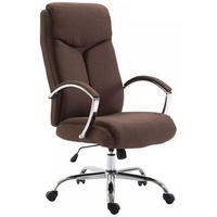 CHEFSESSEL Stoff Braun - Chromfarben/Braun, Textil/Metall (65/115/73cm) - CLP