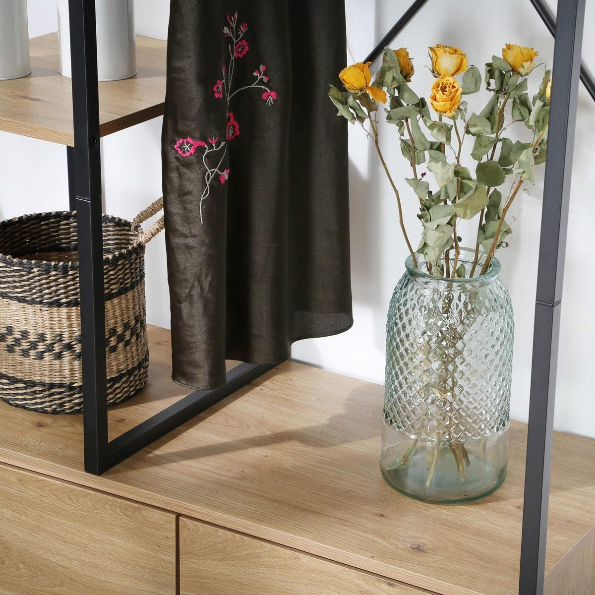 KLEIDERSCHRANK mit Regalen und Ablagen 2 TÃ¼ren 90/40/167 cm - Eichefarben, Holzwerkstoff (40/167/90cm) - Calicosy