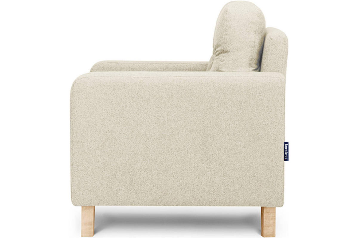 SESSEL ERISO mit Armlehnen und angenehmer Stoff zum Anfassen, Strukturstoff, beige - Beige/Braun, Textil (80/75/75cm) - KONSIMO®