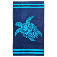 STRANDTUCH Frottee Velours Jacquard Pavlos 90x170 400g/m² - Blau, Textil (90/170cm) - LE COMPTOIR DE LA PLAGE