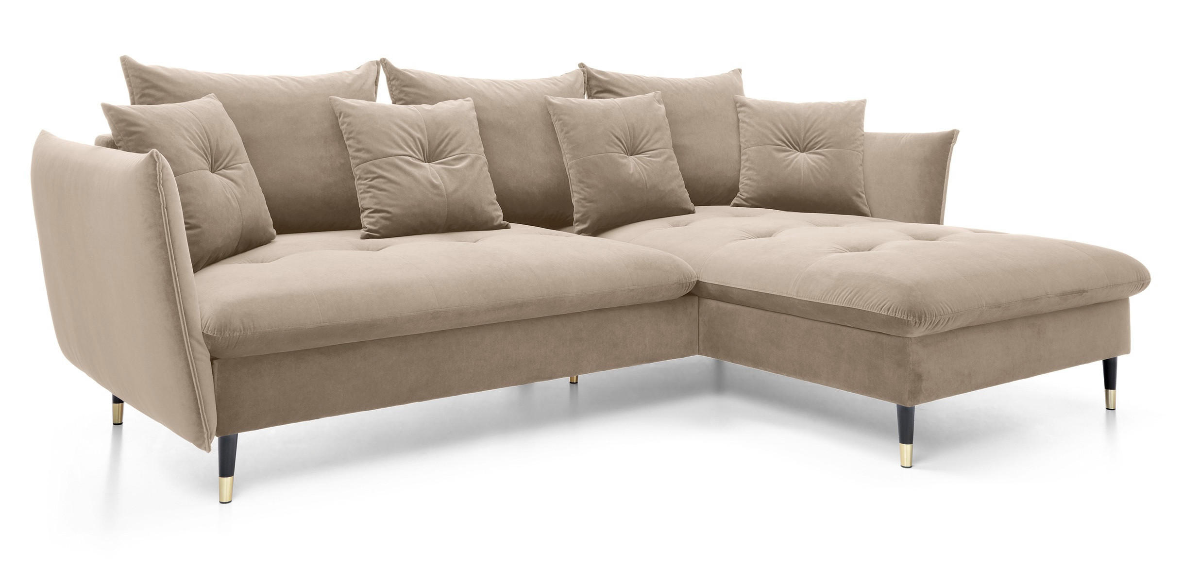 ECKSOFA 260 cm Sagir mit Schalffunktion, Bettkasten, Rechts - Braun - Schwarz/Braun, Holz (258/167cm) - Emporius