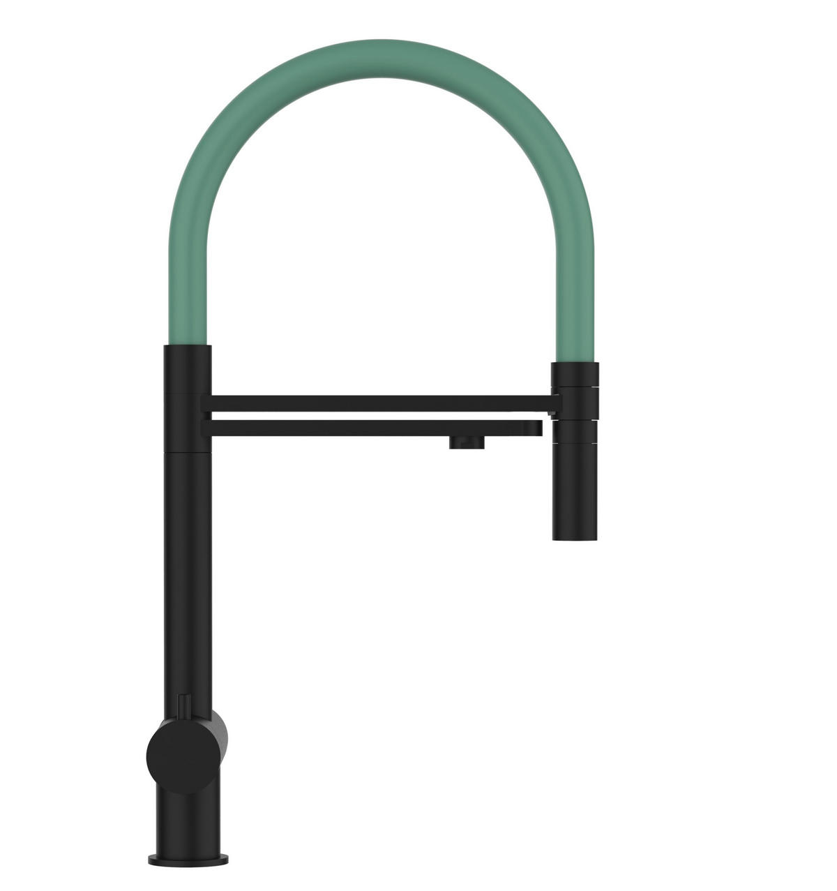 3-WEGE-KÜCHENARMATUR, Edelstahl Massiv aus Chirurgenstahl, PVD Schwarz Matt, 2-Strahl-Brause - Schwarz, Metall (26/49/26cm) - VIZIO