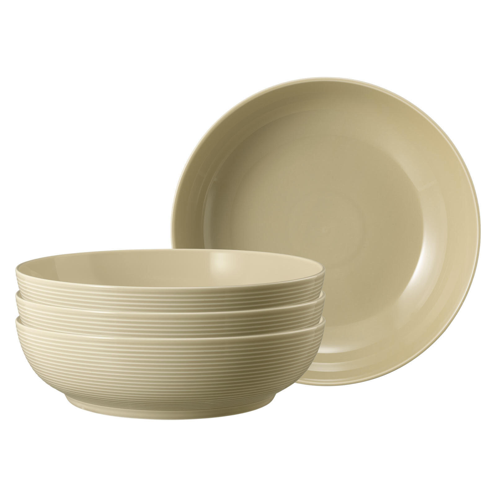 FOODBOWLS Beat Color Glaze Sandbeige ø 25,5 cm 4er Set - Beige, Keramik (25.5cm) - Seltmann Weiden
