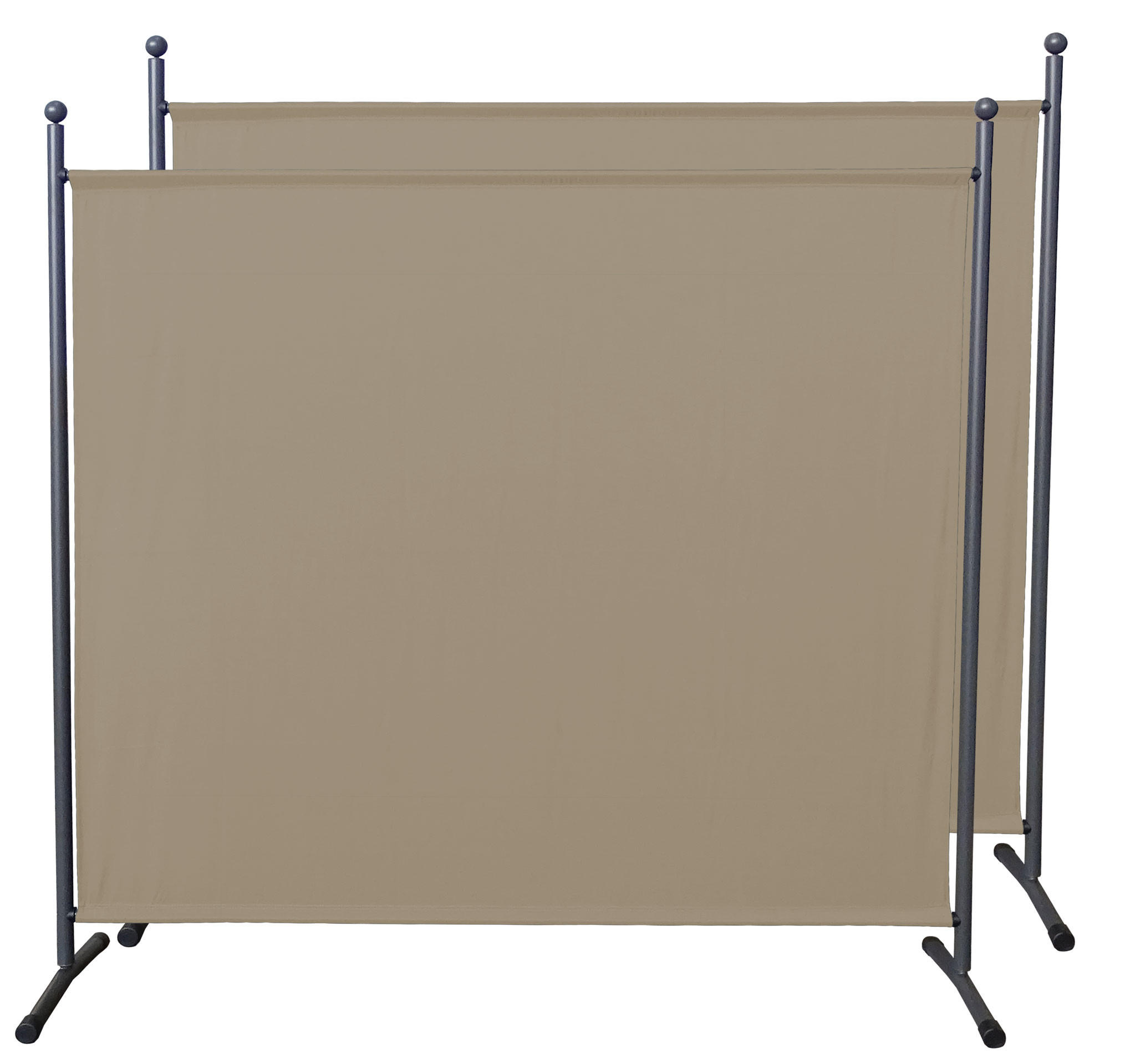 PARAVENT 2 Stück 1-tlg. 180x178 cm Beige - Beige, Metall (178/180cm) - QUICK STAR