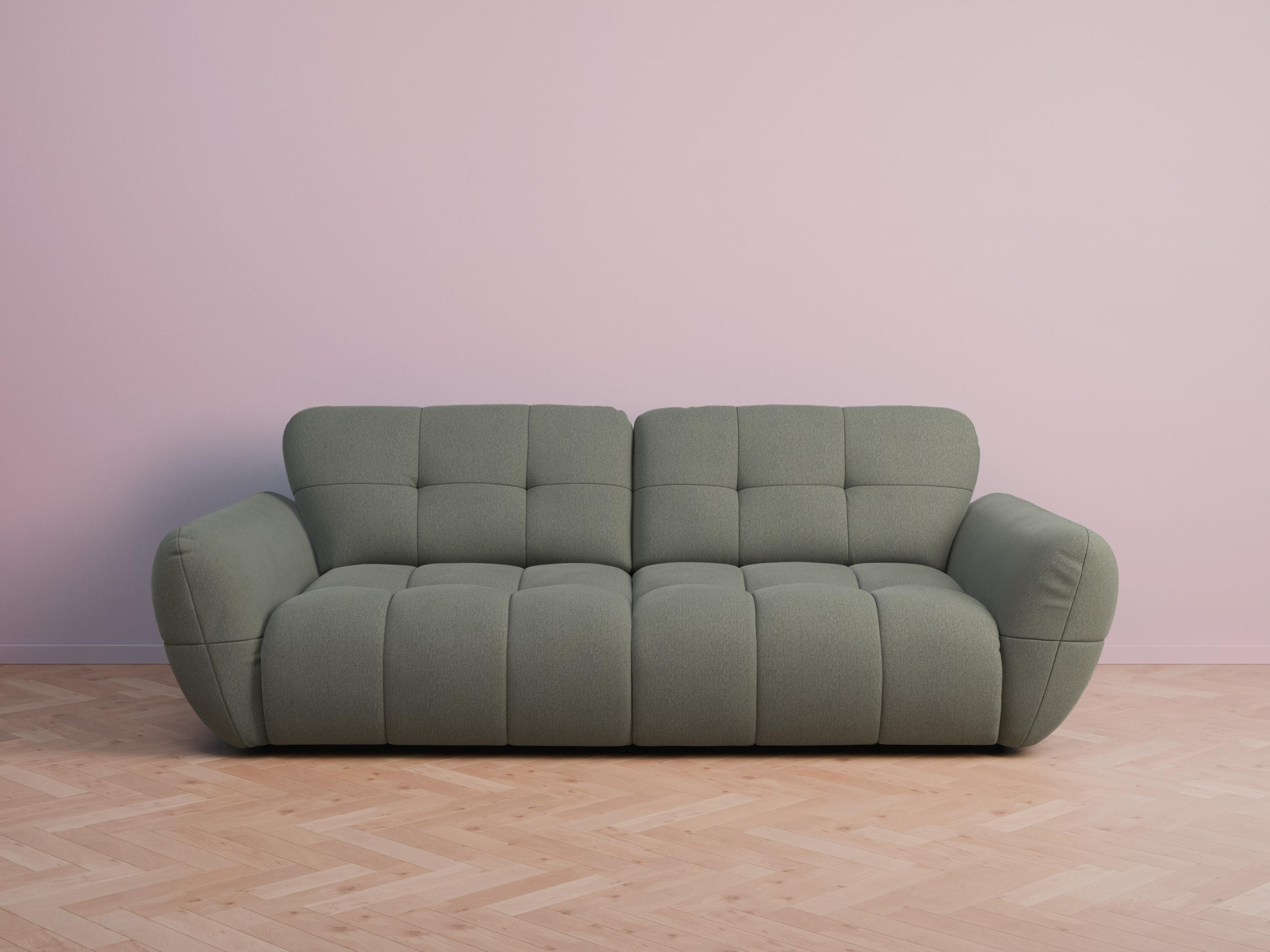 BIGSOFA Vannes Chenille Grau 272/134/68 cm - Grau, Kunststoff/Textil (272/68/134cm) - foamnova