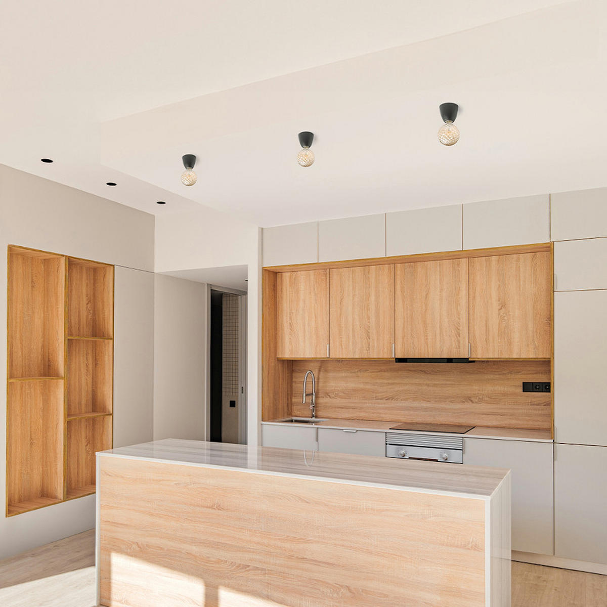 EINBAULEUCHTE ORCO Schwarz 9 W - Schwarz, Metall (68/68/12cm) - Rendl