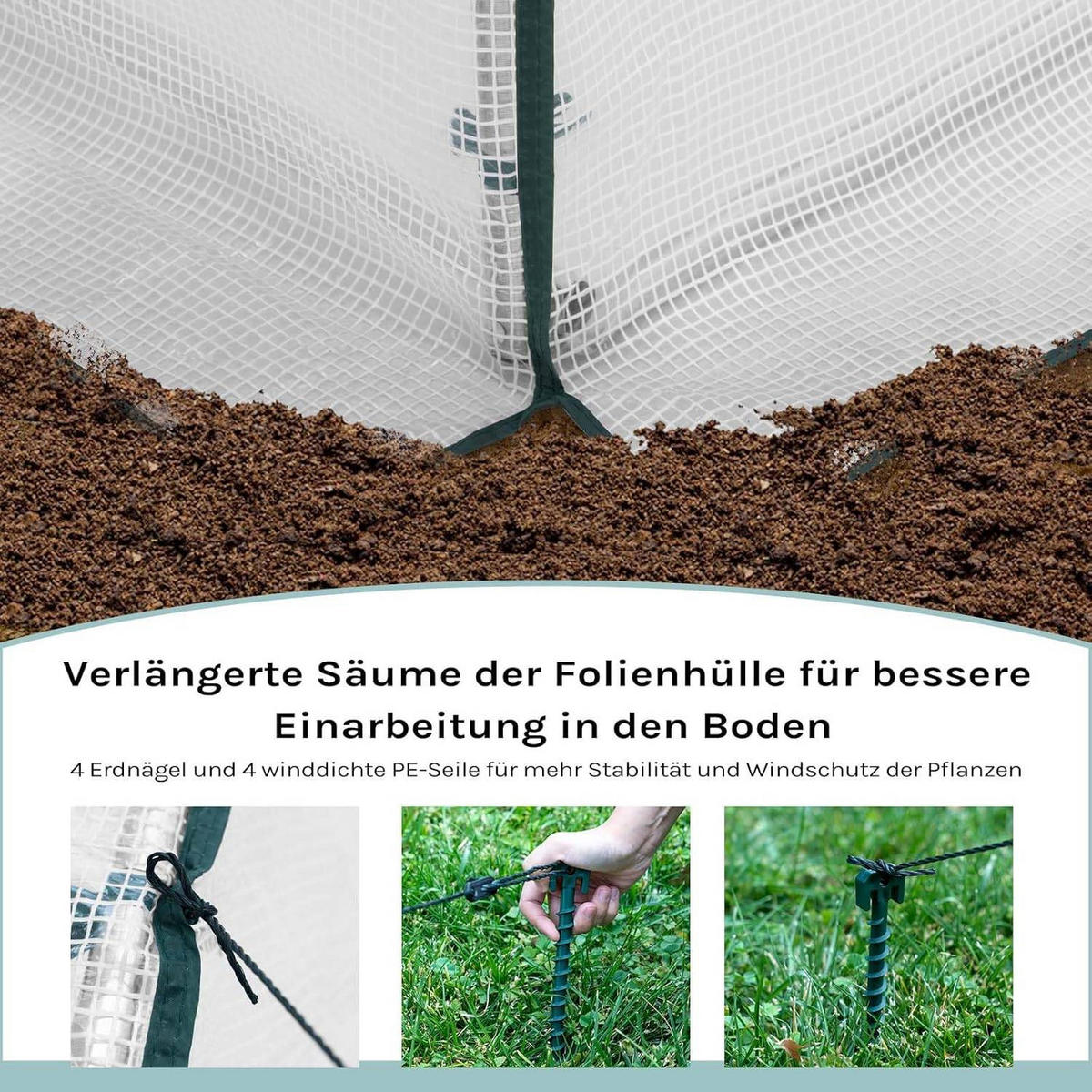 GEWÄCHSHAUS Winterfest, 300x300x200 cm, Weiß - Weiß, Textil/Metall (300/200/300cm) - Woltu