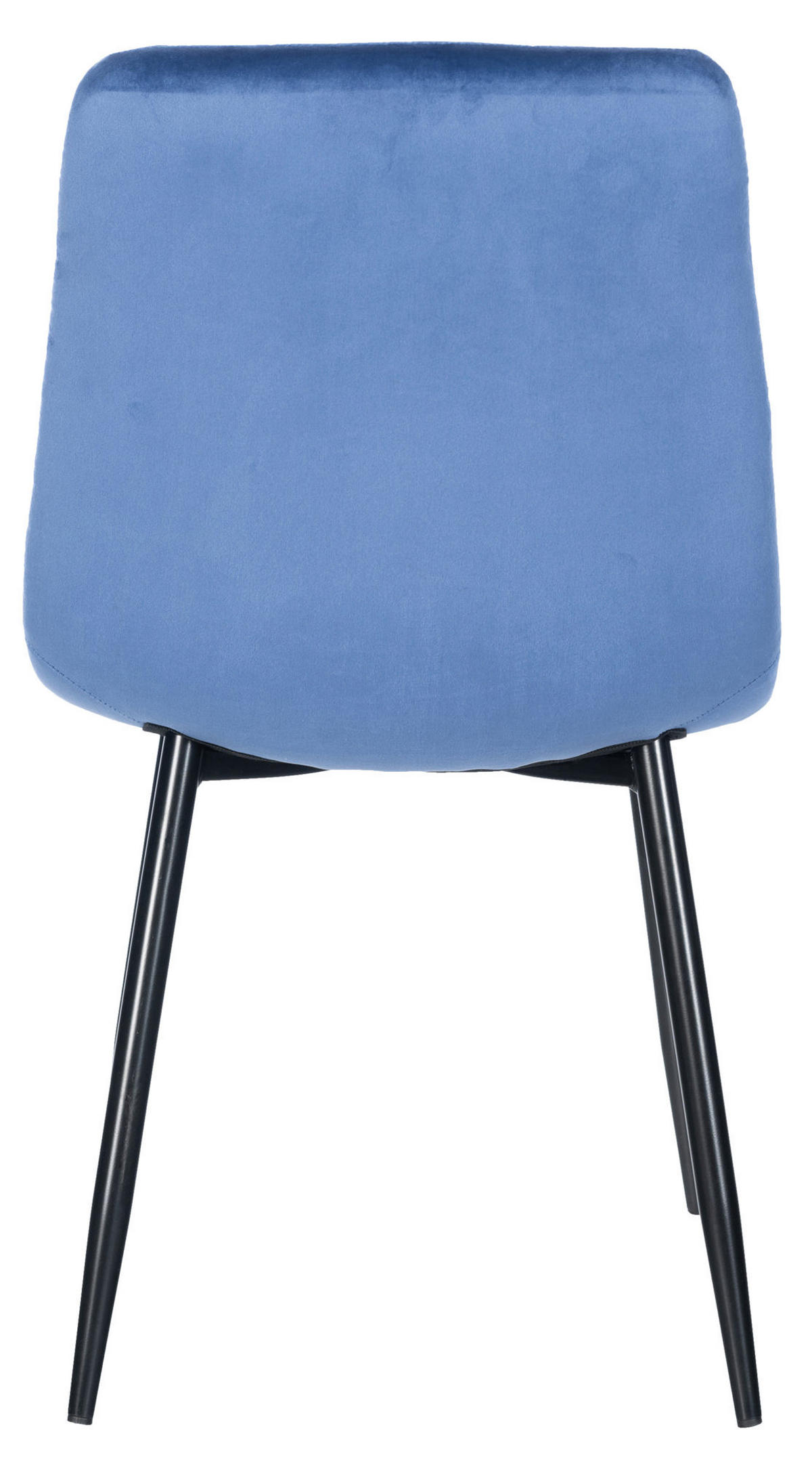 ESSZIMMERSTUHL Atina Samt, Gestell Metall Schwarz Blau - Blau/Schwarz, Textil/Metall (45/84/55cm) - TPFLiving