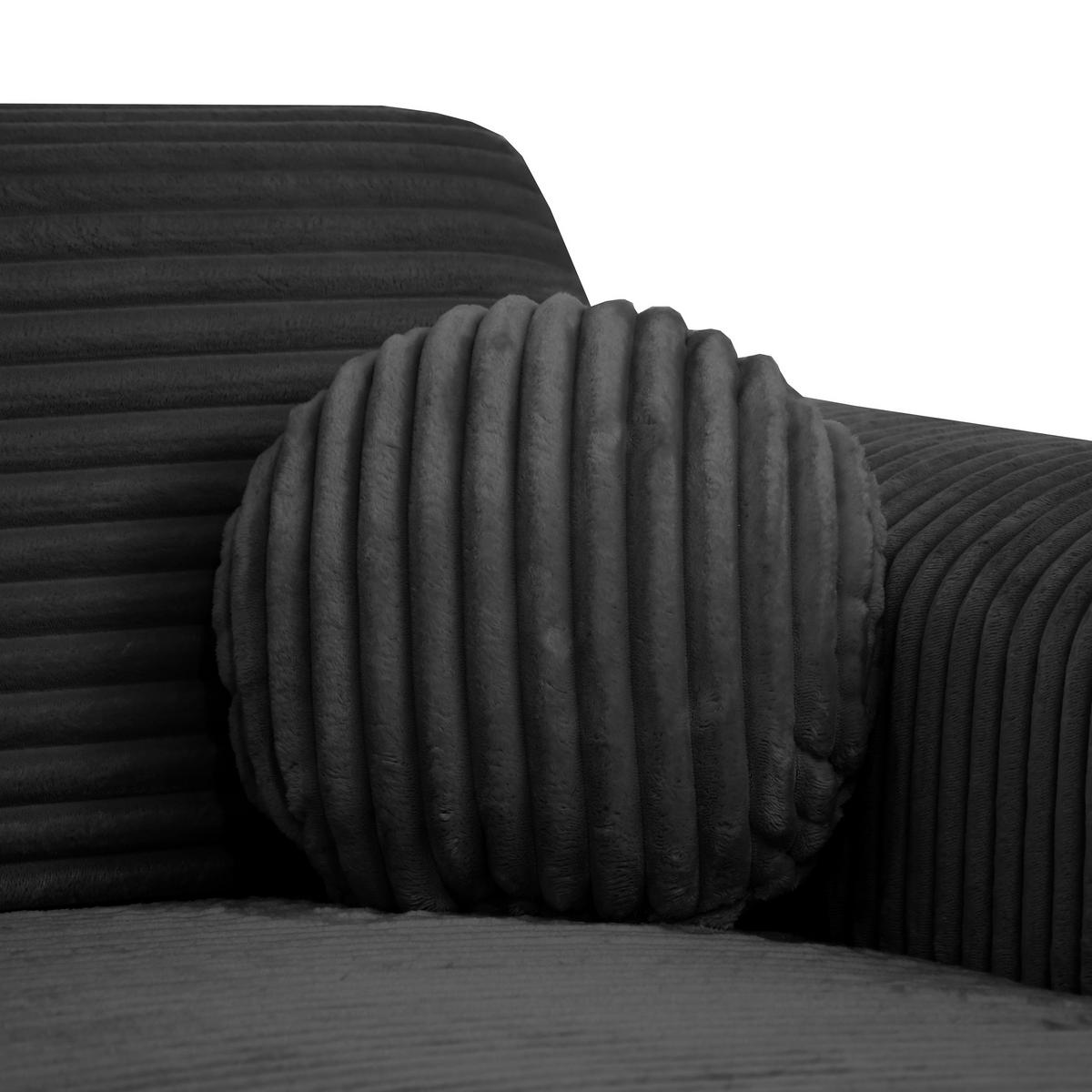 ECKSOFA Puerto, ohne Schlaffunktion, Schwarz, rechts - Schwarz, Textil (269/170cm) - Beautysofa