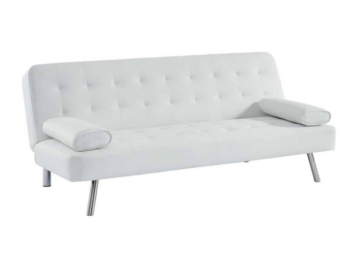 SCHLAFSOFA - 2 Personen - Kunstleder - Weiß - - Weiß, Leder (186/76/83cm) - Vente-Unique