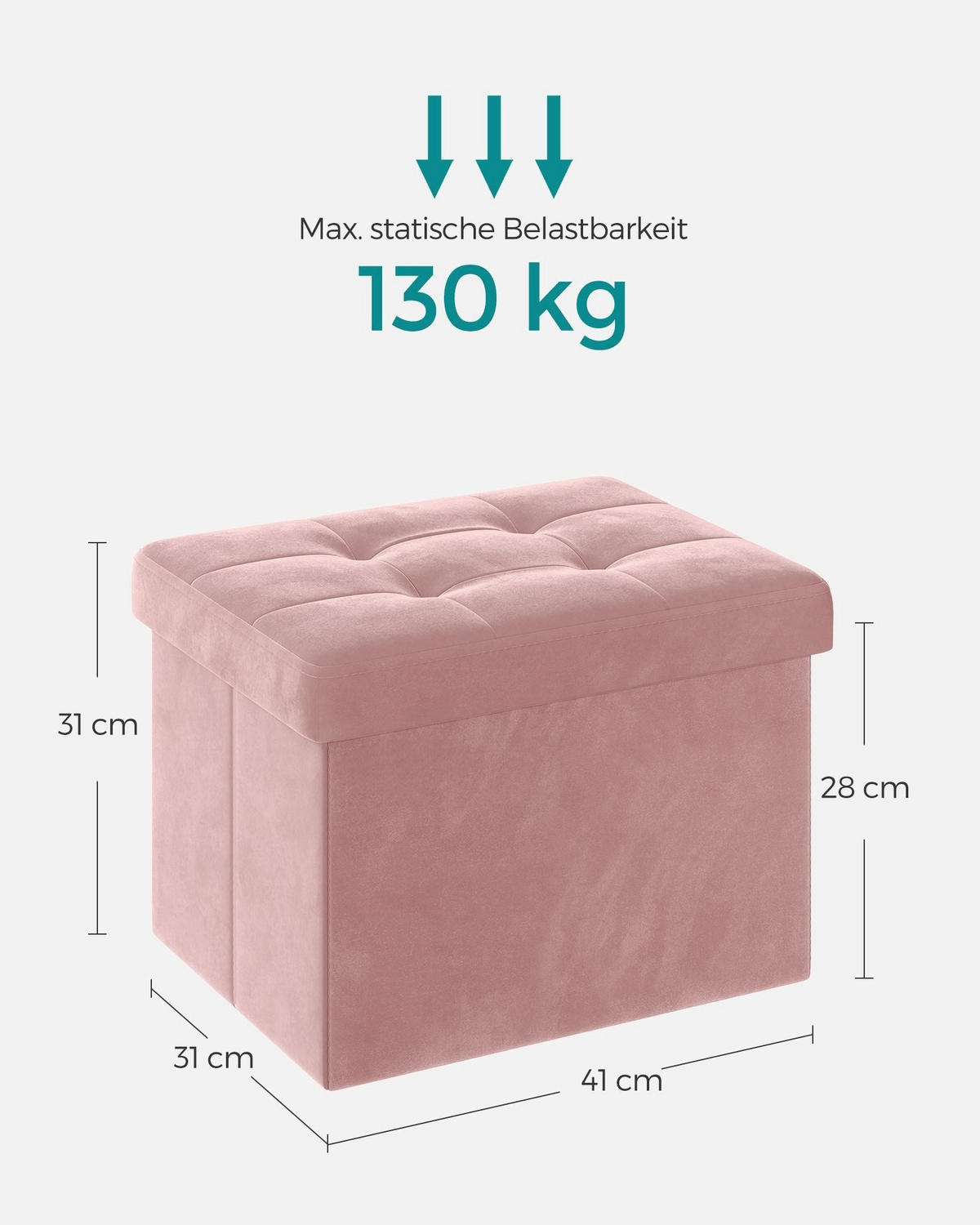 AUFBEWAHRUNGSBOX RIGA - Rosa, Holzwerkstoff (41/31/31cm) - Hansiro