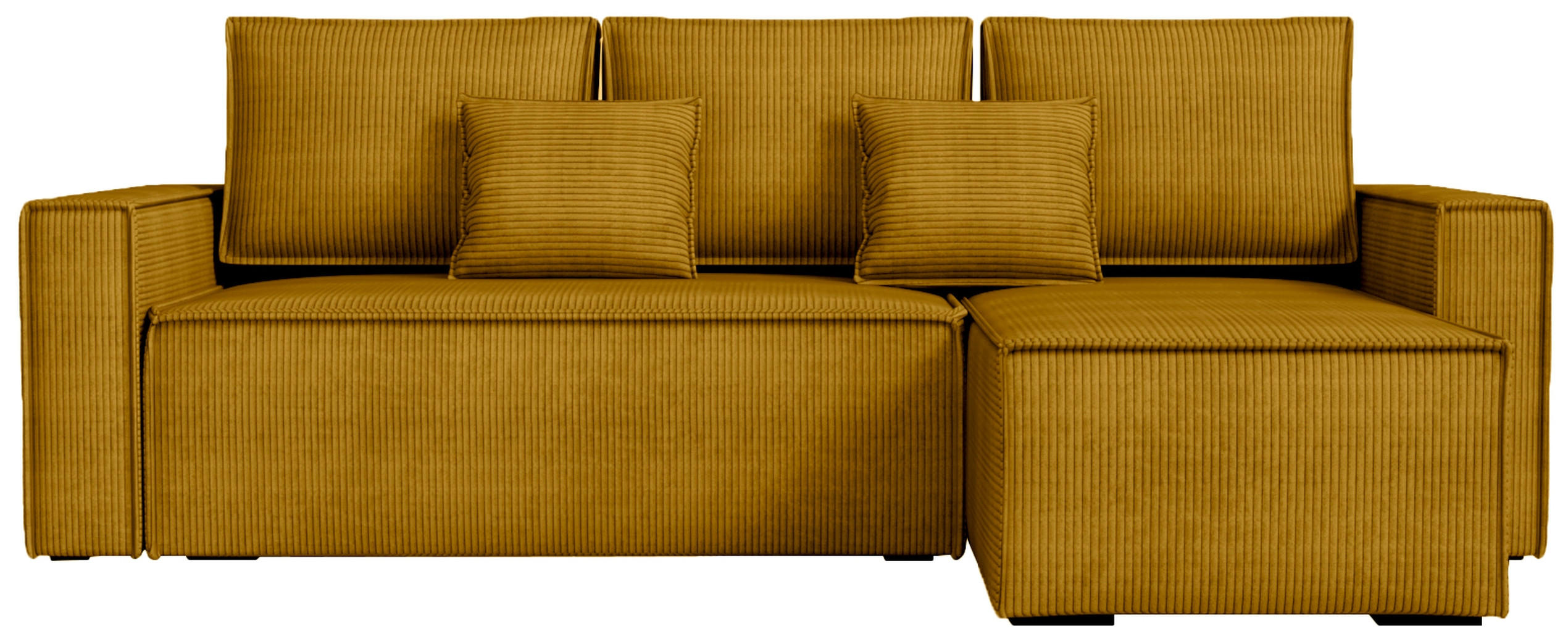 ECKSOFA Dexter mit Schlaffunktion Gelb Cord - Gelb, Textil (238/141cm) - Bromarkt