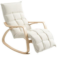 RELAX-SCHAUKELSTUHL 67/106-123/92 cm mit Fußstütze und Polsterung in Cremeweiß - Creme, Textil (67/92/106cm) - BEAOK