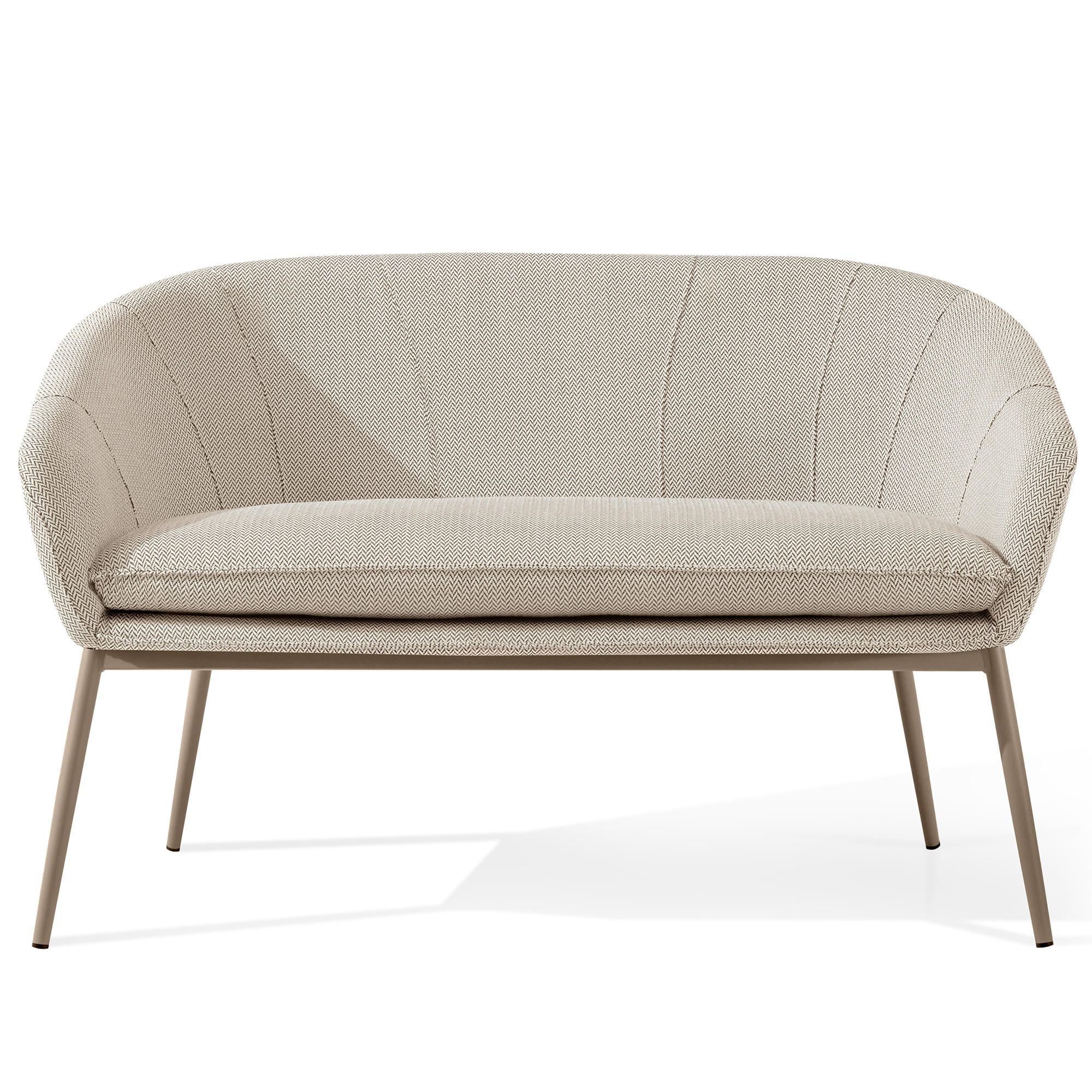 Konsimo® Gartensofa Weiß 118x76x66 cm