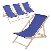 LIEGESTUHL 4er Set Dunkelblau - Dunkelblau, Holz (57.5/83/100cm) - ECD-Germany