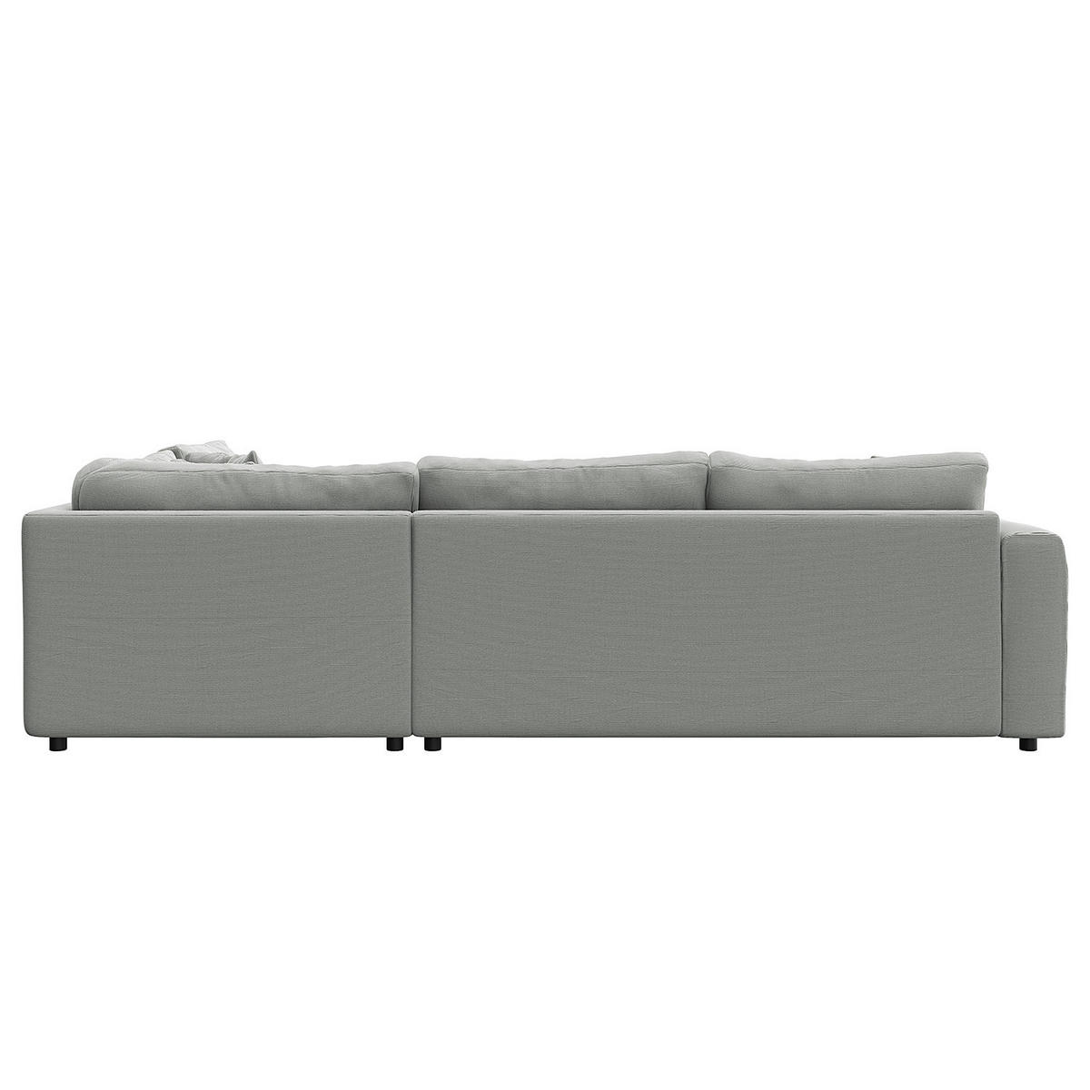 ECKSOFA mit Ottomane - Schwarz/Grau, Holz/Kunststoff (267/254cm) - home24