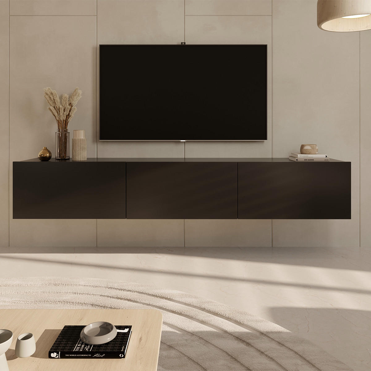 TV-MÖBEL Idao Schwarz - Schwarz, Holzwerkstoff (29/35/180cm) - Petits-meubles