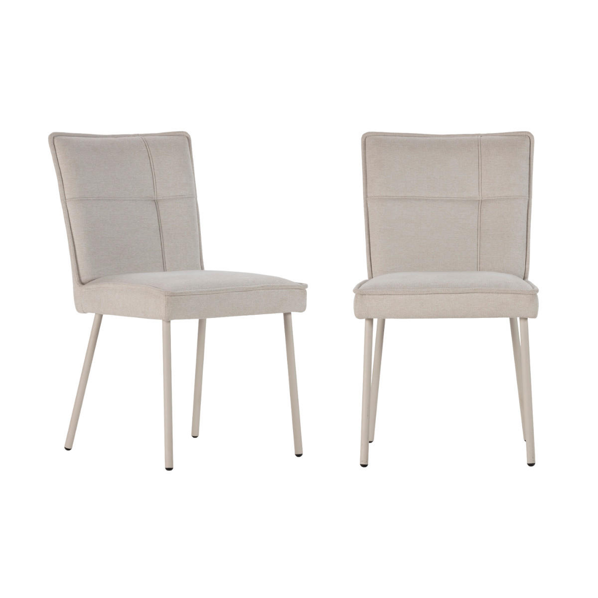 ESSZIMMERSTÜHLE STOFF 2er set 60/50,5/60 cm - Creme, Textil (60/50.5/53.5cm) - Calicosy