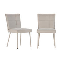 ESSZIMMERSTÜHLE STOFF 2er set 60/50,5/60 cm - Creme, Textil (60/50.5/53.5cm) - Calicosy