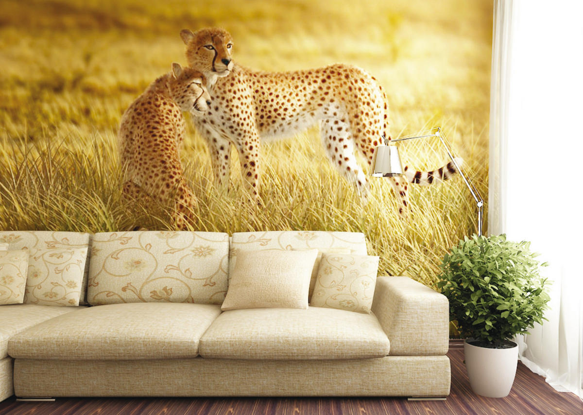 FOTOTAPETE Leopard 375 x 270 cm - Beige, Papier (375/270cm) - Sanders & Sanders