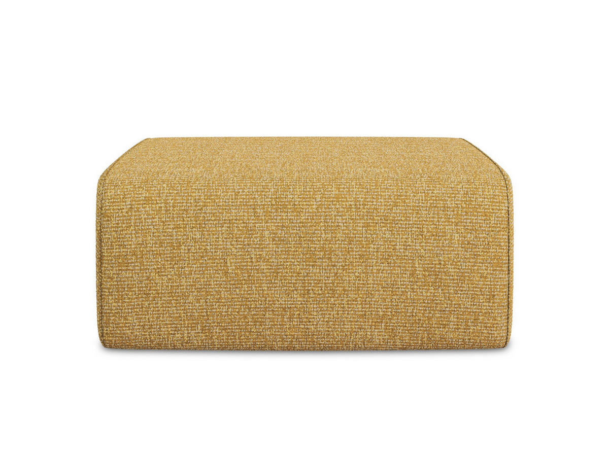 POUF Strukturstoff Stoff Gelb - Currygelb/Gelb, Kunststoff/Textil (90/80/60cm) - Makamii