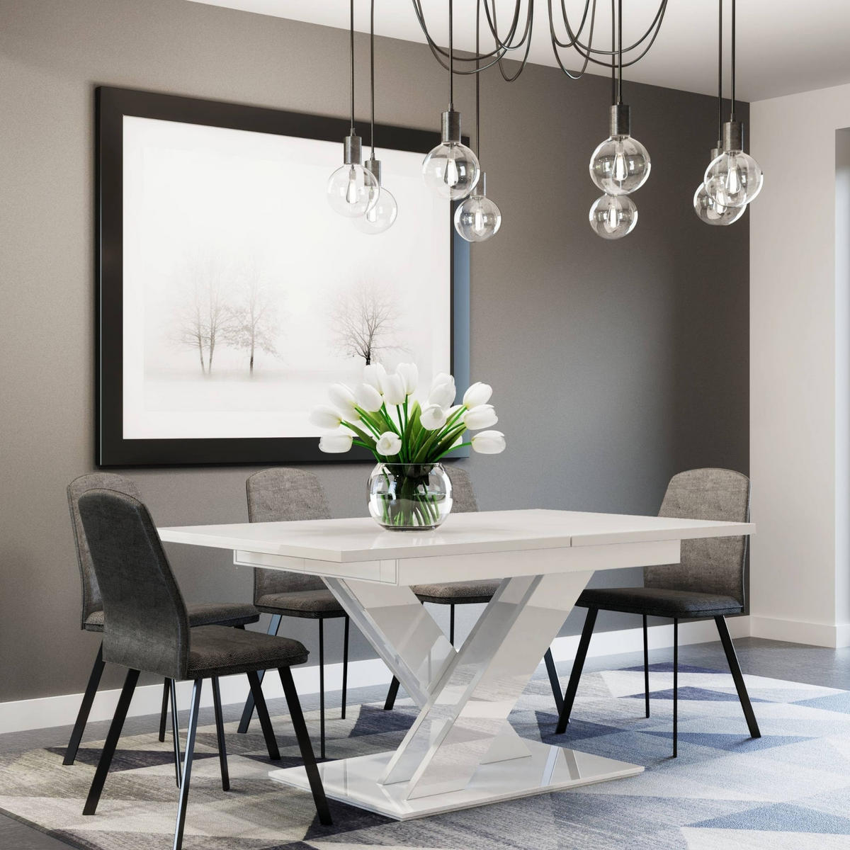 ESSTISCH Weiß Hochglanz Ausziehbar 140 - 180 cm - Weiß Hochglanz, Holzwerkstoff (140/80/75cm) - PROSPERO