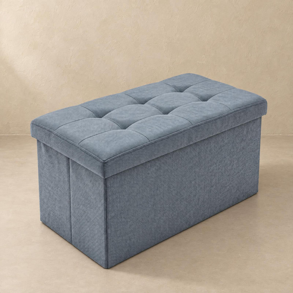 HOCKER mit Stauraum 76/38/38 cm - Grau, Textil (38/38/76cm) - SCENA LIVING