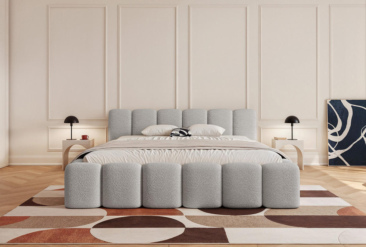 POLSTERBETT Alloggio 140x200 cm, Hellgrau - Hellgrau, Textil (140/200cm) - Fedve