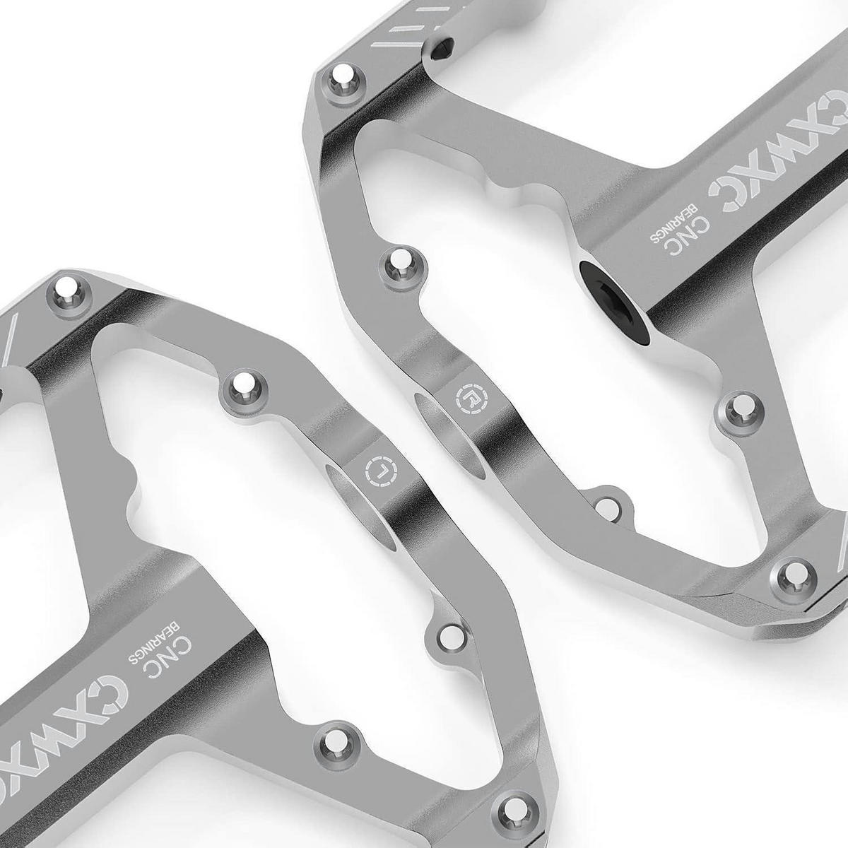 FAHRRADPEDALE Set Aluminium Silber mit Reflektoren 9/16 Zoll - Silberfarben, Metall (9/2/10cm)