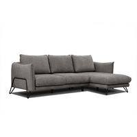 ECKSOFA HOSTEN 4-Sitzer, braun - Schwarz/Braun, Holzwerkstoff/Textil (269/158cm) - Courtois Laville